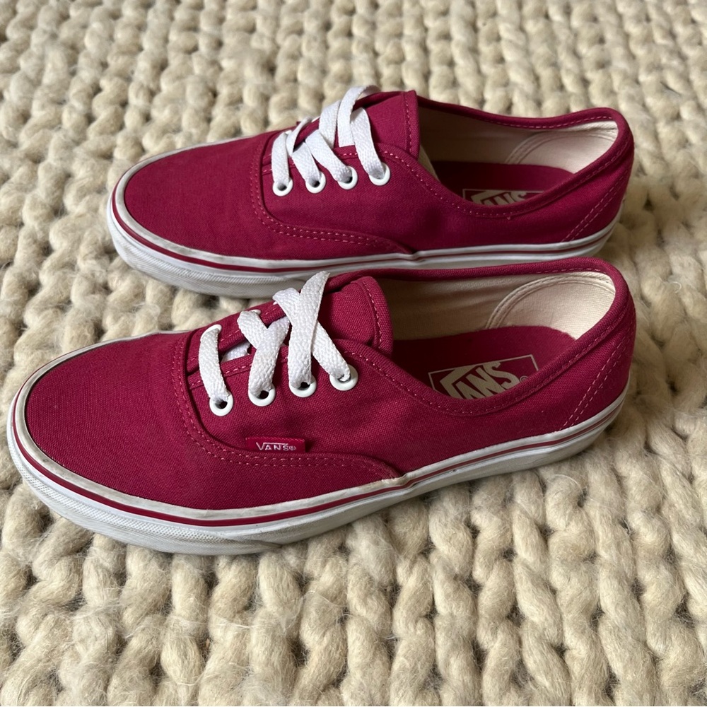 Vans Fuchsia Canvas Sneakers | womens 7 - mens 5.5